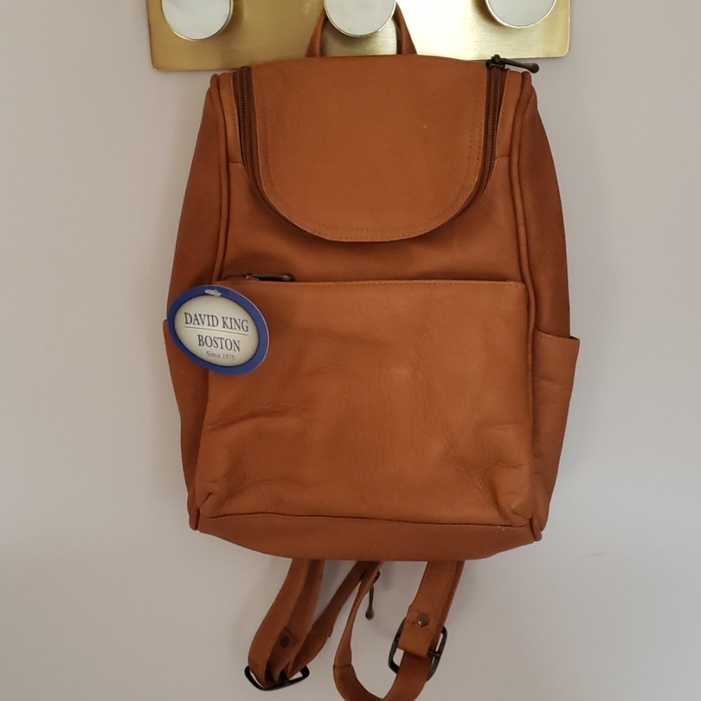 NWT David king Boston leather bag.